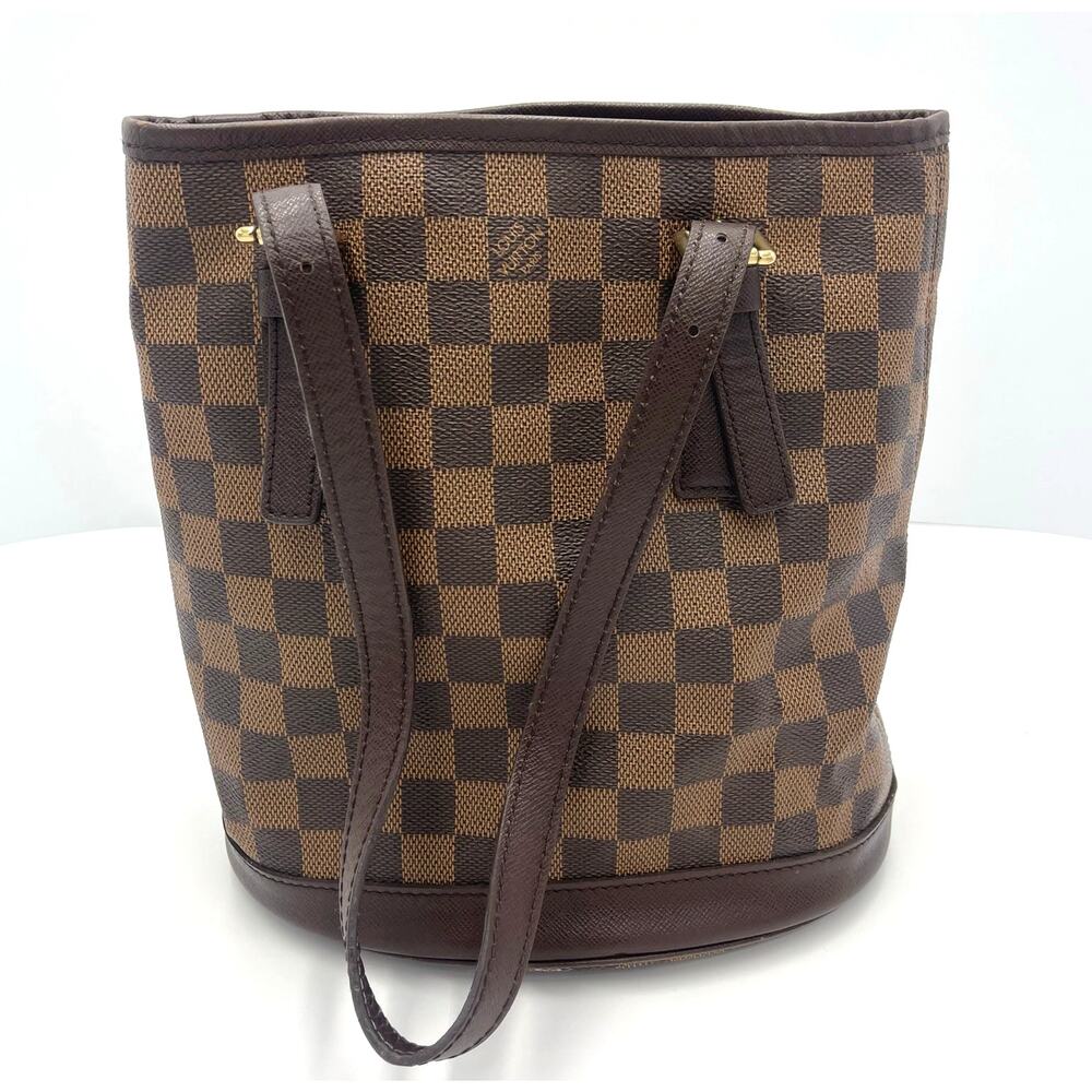 Louis Vuitton LV Marias Bucket Designer Brown Bag Purse Tote w/Pouchette & COA